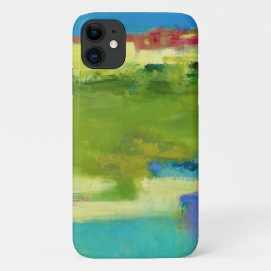 Coques Case-Mate iPhone Notes de champ - Art vert Abstrait (Dos)