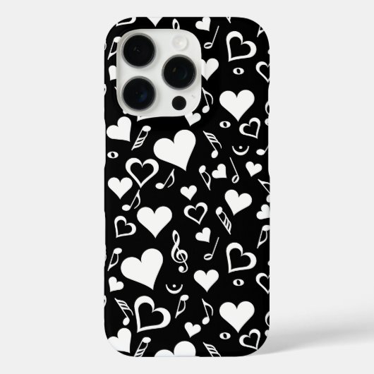 Coques Case-Mate iPhone Notes de coeur et de musique (Verso)