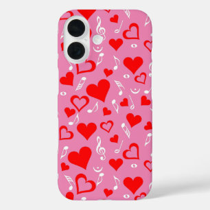 Coques iPhone 16 Notes de coeur et de musique