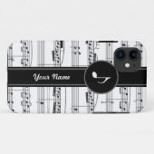 Coques Case-Mate iPhone notes de musique b&w personnalisables (Dos (Horizontal))