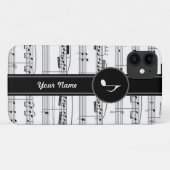 Coques Case-Mate iPhone notes de musique b&w personnalisables (Dos (Horizontal))