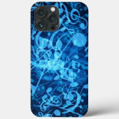 Coques Case-Mate iPhone Notes de musique Blue Glow (Verso)