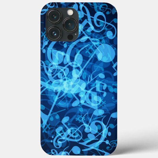 Coques Case-Mate iPhone Notes de musique Blue Glow (Verso)