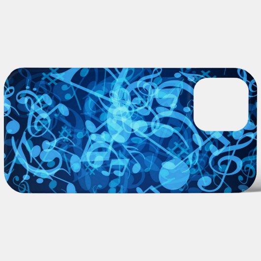 Coques Case-Mate iPhone Notes de musique Blue Glow (Verso (horizontal))