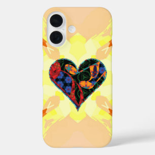 Coques iPhone 16 Notes de musique Coeur à motifs
