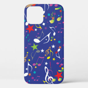 Coques Pour iPhone Notes de musique colorée sur le bleu