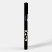 Coques Case-Mate iPhone Notes de musique dorées sur fond noir (Verso / Droite)