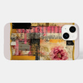 Coques Case-Mate iPhone Notes de musique et de fleurs roses (Verso (horizontal))