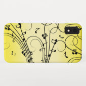 Coques Case-Mate iPhone Notes de musique fantaisie jaune (Dos (Horizontal))