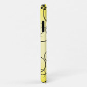 Coques Case-Mate iPhone Notes de musique fantaisie jaune (Dos/Droite)