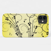 Coques Case-Mate iPhone Notes de musique fantaisie jaune (Dos (Horizontal))
