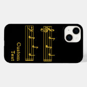 COQUES Case-Mate iPhone NOTES DE MUSIQUE NOIRE GOLD MEILLEUR BASES DE BASE (Verso (horizontal))