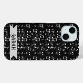 Coques Case-Mate iPhone Notes de Musique Nom Personnalisé (Verso (horizontal))