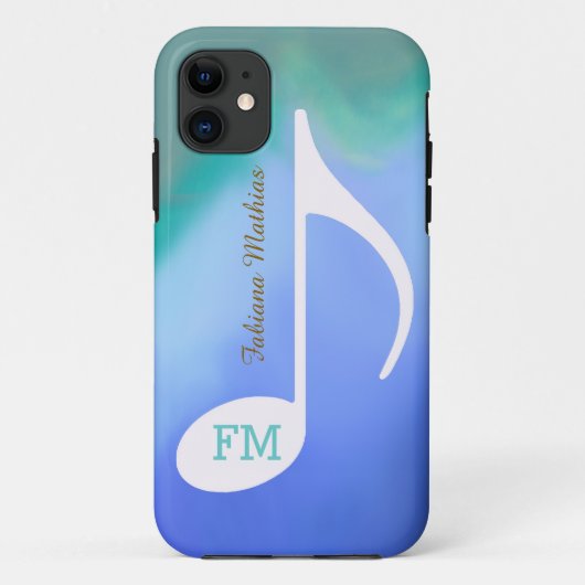 Coques Case-Mate iPhone notes de musique pastel personnalisées (Dos)