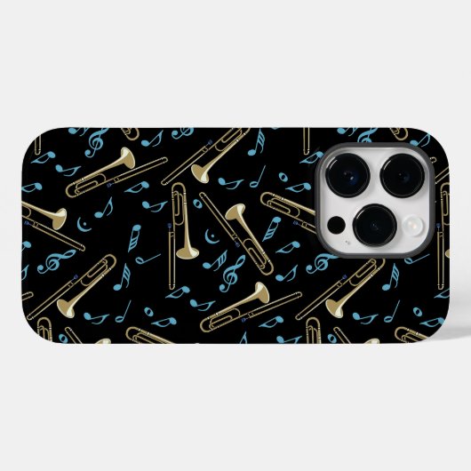 Coques Case-Mate iPhone Notes de musique Trombone (Verso (horizontal))