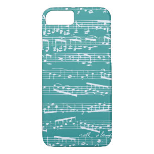 Coques Pour iPhone Notes musicales Aqua Blue