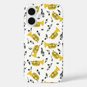 Coques iPhone 16 Notes musicales Baritone Gris Marching