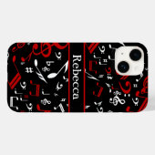 Coques Case-Mate iPhone Notes musicales blanches et noires personnalisées (Verso (horizontal))