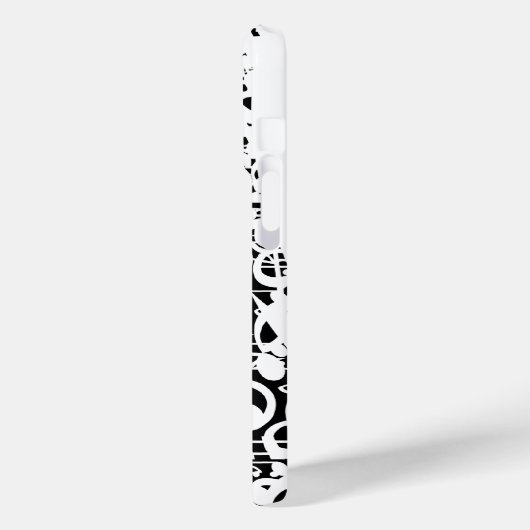 Coques Case-Mate iPhone Notes musicales blanches sur le noir (Verso / Gauche)