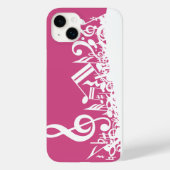 Coques Case-Mate iPhone Notes musicales brouillées Hot rose et blanc (Verso)
