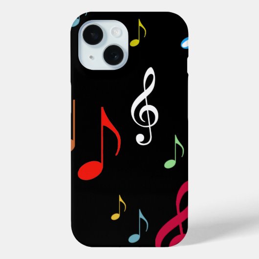 Coques Case-Mate iPhone notes musicales colorées (Verso)