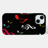 Coques Case-Mate iPhone notes musicales colorées (Verso (horizontal))