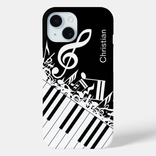 Coques Case-Mate iPhone Notes musicales cool personnalisées et clés de pia (Verso)