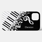 Coques Case-Mate iPhone Notes musicales cool personnalisées et clés de pia (Verso (horizontal))