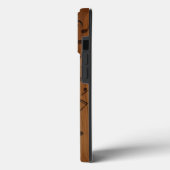 Coques Case-Mate iPhone Notes musicales de Clé Débossé 3D sur le bois (Verso / Gauche)