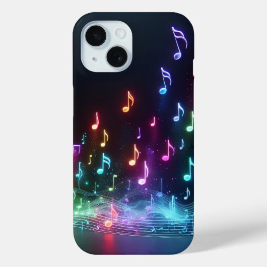 Coques Case-Mate iPhone Notes musicales de Neon (Verso)