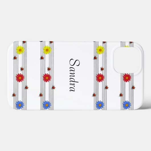 Coques Case-Mate iPhone Notes musicales de nom personnalisé (Verso (horizontal))