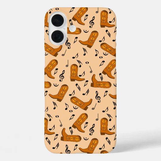 Coques Case-Mate iPhone Notes musicales des Boots de Cowboy (Verso)
