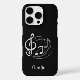 Coques iPhone 16 Pro Notes musicales des cas de téléphone de nom person