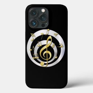 Case-Mate iPhone Case Notes musicales d'or et d'argent de l'effet 3D rét