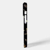 Coques Case-Mate iPhone Notes musicales d'or sur arrière - plan noir (Verso / Gauche)