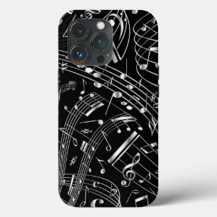 Case-Mate iPhone Case Notes musicales en noir et argent
