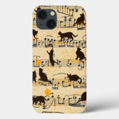 Coques Case-Mate iPhone Notes musicales et chatons (Verso)