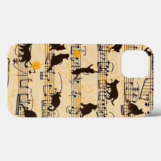 Coques Case-Mate iPhone Notes musicales et chatons (Verso (horizontal))