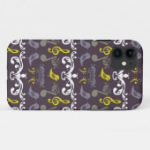 Coques Case-Mate iPhone Notes musicales et oiseaux (Dos (Horizontal))