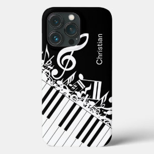 iPhone 13 Pro Case Notes musicales et touches de piano personnalisées