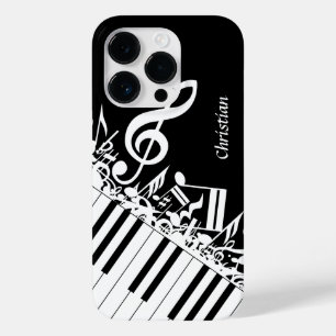 Coque Pour iPhone 14 Pro Notes musicales et touches de piano personnalisées