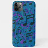 Coques Case-Mate iPhone Notes musicales Motif musical Bleu vert pourpre (Dos)