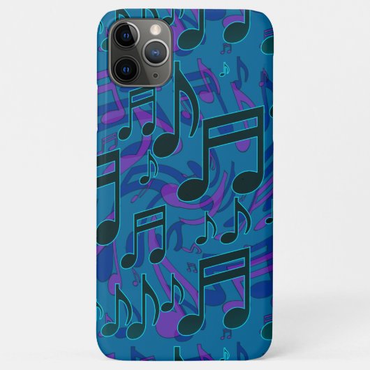 Coques Case-Mate iPhone Notes musicales Motif musical Bleu vert pourpre (Dos)