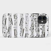 Coques Case-Mate iPhone Notes musicales noires et blanches (Dos (Horizontal))