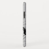 Coques Case-Mate iPhone Notes musicales noires et grises personnalisées (Dos/Droite)