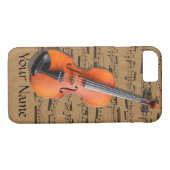 Coques Case-Mate iPhone Notes musicales personnalisées par violon (Dos (Horizontal))