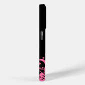 Coques Case-Mate iPhone Notes musicales roses chaudes sur noir (Verso / Droite)