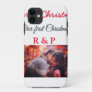 Case-Mate iPhone Case Notre premier Noël ajouter nom photo mariage fianc