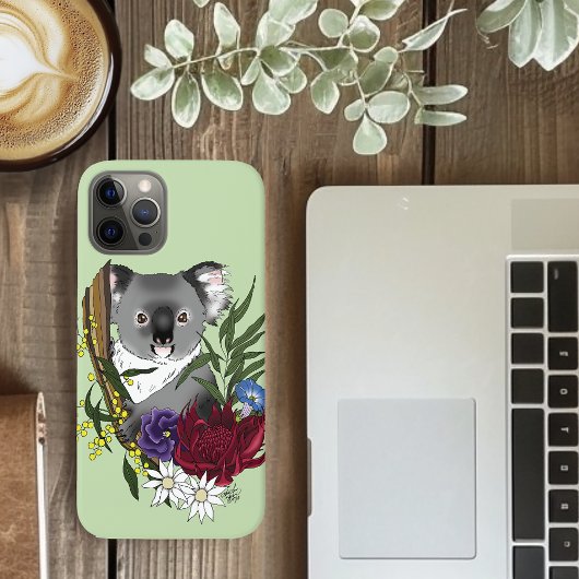 Coques Case-Mate iPhone Nounours Koala Mignon Vert Flore Faune Australienn