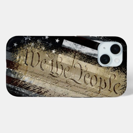 Coques Case-Mate iPhone Nous Le Peuple Drapeau Industriel Américain (Verso (horizontal))